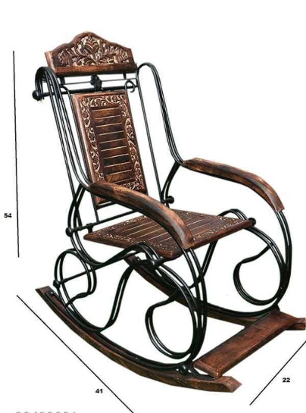 STYLO Iron Rocking Chair Is Fully Portable & Easy to Dismantle Relax Your Back Pain - Free Size, Brown, Iron, Pack of1